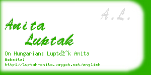 anita luptak business card